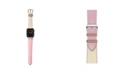 Posh Tech Men's and Women's Apple Pink and White Colored Leather Replacement Band 44mm